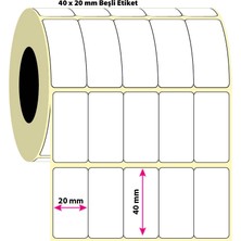 İşimiz Etiket 40X20MM Beşli Kuşe Etiket | 6 Rulo | 5000 Sarım |