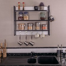 Mudesa Modern Duvara Monte Mutfak Terek Rafı MDF Malzeme ile 72 cm Genişlik 60 cm Yükseklik