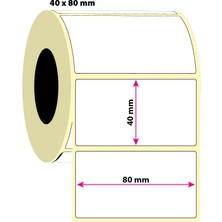 İşimiz Etiket 40X80MM Kuşe Etiket | 6 Rulo | 1000 Sarım |