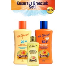 Eda Taşpınar Kusursuz Bronzluk Seti No:24 Beyaz Ten SPF20 & Koruyucu SPF50 & Mini Işıltılı 50 ml