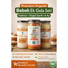White Organic Bebek Tarhanası+Bebek İrmiği+Pirinç Unu Organik Ek Gıda Seti +6 Ay