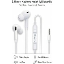 4Berry PC03 3.5 mm Jack Girişli Silikon Başlık Kablolu Kulak İçi Kulaklık Mikrofonlu Kontrollü iOS Android
