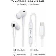 4Berry PC01 Type-C Kablolu Silikon Başlık Kulak İçi Kulaklık Mikrofonlu Ses Kontrollü Ios Android Uyumlu