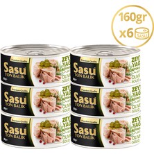 Sasu Zeytinyağlı Ton Balığı 6x160G Bütün Dilim