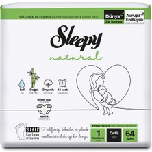Sleepy Natural Yenidoğan Bebek Bezi 64 Adet Bantlı Bez 2 - 5 kg Yüksek Emicilikle Konfor Sağlar