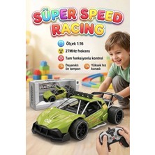 Farbu Oyuncak Uzaktan Kumandalı Full Yön Fonksiyonlu 27MHz 1:16 Ölçülü 15KM/h Hızlı Oyuncak Yarış Arabası Yeşil