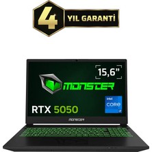 Monster Abra A5 V22.1.14 Intel Core i7 13620H 24 GB RAM 1 TB SSD 8 GB RTX 5050 FreeDOS 15,6" FHD 144 Hz Oyun Bilgisayarı