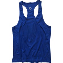 Bluu Saks Renkli Basic Fitness Gym Tank Top Sporcu Atleti Nefes Alabilir Kumaş Yapısı ile Konforlu
