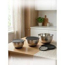 Hascevher 9 Pcs Saklama ve Karıştırma Seti Rendeli (16/20/24)