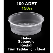 abnturk Plastik Şeffaf Tatlı Kabı 100 Adet