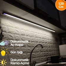 Özer Light 120 cm Dokunmatik Mutfak Tezgah Üstü LED Işık Dimli Beyaz Işık Siyah Alüminyum Kasa (6000K)