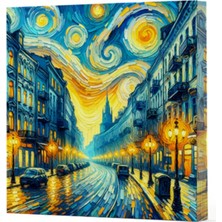 Van Gogh 6 Sokak - Çizgisiz Yan Boyamalı Defter