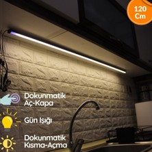Özer Light 120 cm Dokunmatik Mutfak Tezgah Üstü LED Işık Dimli Gün Işığı Siyah Alüminyum Kasa (3000K)