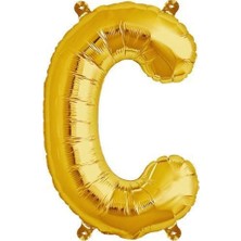 Parti Adresi Harf Folyo Balon C Harfi Altın Renk 100 Cm - 40"