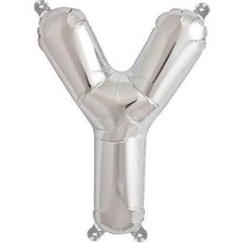 Parti Adresi Harf Folyo Balon Y Harfi Gümüş Renk 100 Cm - 40"
