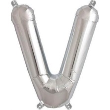Parti Adresi Harf Folyo Balon V Harfi Gümüş Renk 76 Cm - 34"
