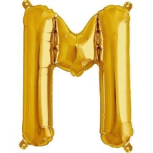 Parti Adresi Harf Folyo Balon M Harfi Altın Renk 100 Cm - 40"