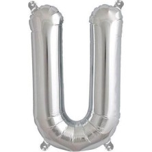 Parti Adresi Harf Folyo Balon U Harfi Gümüş Renk 100 Cm - 40"