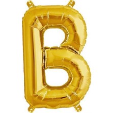 Parti Adresi Harf Folyo Balon B Harfi Altın Renk 76 Cm - 34"