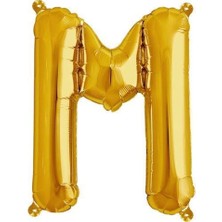 Parti Adresi Harf Folyo Balon M Harfi Altın Renk 76 Cm - 34"