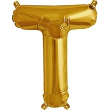 Parti Adresi Harf Folyo Balon T Harfi Altın Renk 100 Cm - 40"