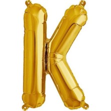 Parti Adresi Harf Folyo Balon K Harfi Altın Renk 76 Cm - 34"