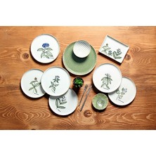 Porland Green Days 30 Parça Kahvaltı Takımı 6 Kişilik Porselen Renkli Çiçek Desenli Set