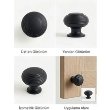 Viva Çizgili Form Mat Siyah Tekli Kulp - Paslanmaz Kaplama Tekli