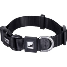 BloominBag Swissplus Urban Paws Köpek Tasması – Noir Black | Ayarlanabilir, Dayanıklı, HAFIF-25MM