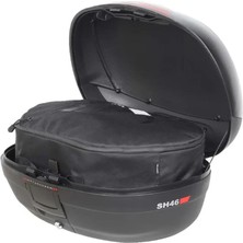 Shad SH-46 Motosiklet Arka Çanta 46LT Kapasite Güvenli Kilit Sistemi ile Siyah Kırmızı