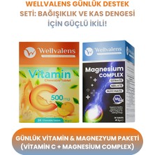 Wellvalens Magnezyum Paketi | Vitamin C 500 Mg Çiğnenebilir (Şekersiz) + Magnesium Complex 30 Tablet