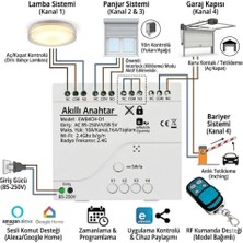 Ewelink  Destekli Akıllı 4 kanallı Röle WiFi ve Kumanda destekli