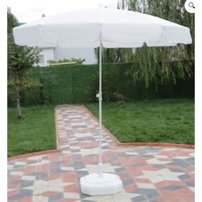 Ods Plaj Şemsiyesi Beyaz 200CM Çapında 20LT Bidonlu+Taşıma Çantası Hediyeli