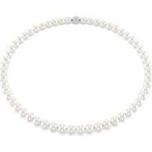 Swarovski Matrix Kolye, Beyaz Kristal İnci, Rodyum Kaplama, Kadın Kullanıcılar İçin Özel Tasarım