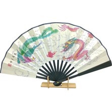 Dünyadan Hediyeler Çin Bambu Keten Kumaş Yelpaze Siyah K9S Çanta Boy No.9s