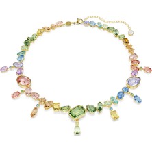 Swarovski Gema Kolye, Karışık Kesimler, Sallantılı Kristaller, Çok Renkli, Altın Rengi Kaplama