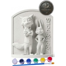 Zootropolis Tavşan Polis Judy ve Kurnaz Tilki Nick 15 cm Taş Eğitici Oyuncak Çocuk Boyama Etkinliği
