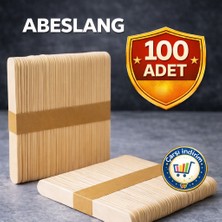 Nistabolje 100 Adet Ahşap Büyük Geniş Dil Çubuğu Abeslang Dondurma Dil Basma Çubuğu