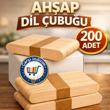 Nistabolje 200 Adet Ahşap Geniş Dil Çubuğu Abeslang Doğal Hobi ve Okul Aktiviteleri İçin