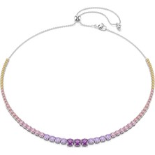 Swarovski Matrix Tennis Kolye, Yuvarlak Kesimlerin Renk Geçişleri, Çok Renkli, Rodyum Kaplama