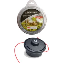 Johnser Motorlu Tırpan  Otomatik Misina Başlığı- Universal + Ibeltech 3.5 mm Çelik Telli Güçlendirilmiş Profesyonel Tırpan Misinası (28 Metre) – Yoğun Ot & Çalı Temizliği Için Dayanıklı Set