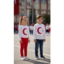 Balgüneş Ay Yıldızlı Unisex %100 Pamuk Sweatshirt