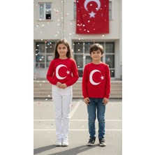 Balgüneş Ay Yıldızlı Unisex %100 Pamuk Sweatshirt