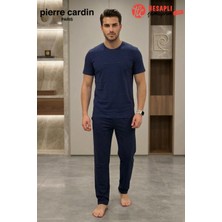 Pierre Cardin Premium Erkek Büyük Beden %100 Pamuklu Cepli Kısa Kollu Pijama Takım