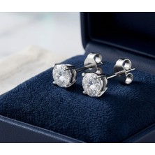 Silver Hunters Zirkon Taşlı 925 Ayar Gümüş Tek Taş Küpe