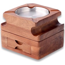 Bek Tobacco Cigarloong Ahşap Çekmeceli Puro Küllüğü ve Kadehlik