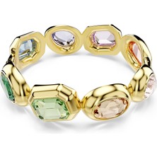 Swarovski Gema Kelepçe, Büyük Kristaller, Karışık Kesimler, Çok Renkli, Altın Rengi Kaplama