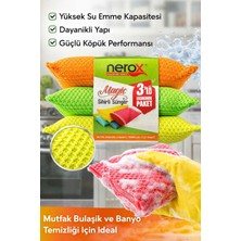 Nerox Magic Sihirli Sünger 3'lü 1 Paket Çok Amaçlı Temizlik Süngeri Bulaşık Mutfak Banyo Temizlik Süngeri