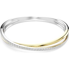 Swarovski Hyperbola Bileklik, Yuvarlak Kesim, Beyaz, Karışık Metal Yüzey