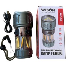 Wison WS-705 Şarjlı Kamp Lambası 10W 1000 Lümen | Powerbank Özellikli Çok Fonksiyonlu LED Fener | Type-C Şarjlı Su Geçirmez Outdoor Lamba